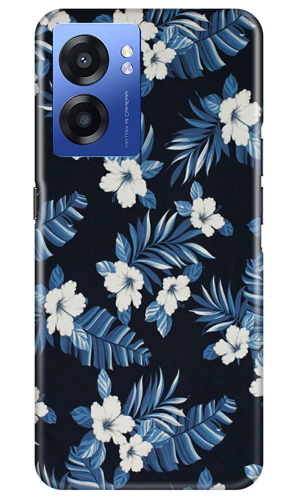 White flowers Blue Background2 Case for Realme Narzo 50 5G