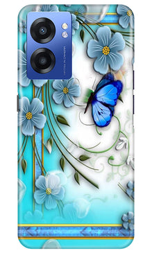 Blue Butterfly Mobile Back Case for Realme Narzo 50 5G (Design - 21)