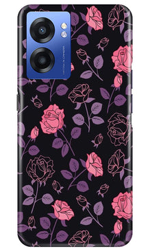 Rose Black Background Mobile Back Case for Realme Narzo 50 5G (Design - 27)