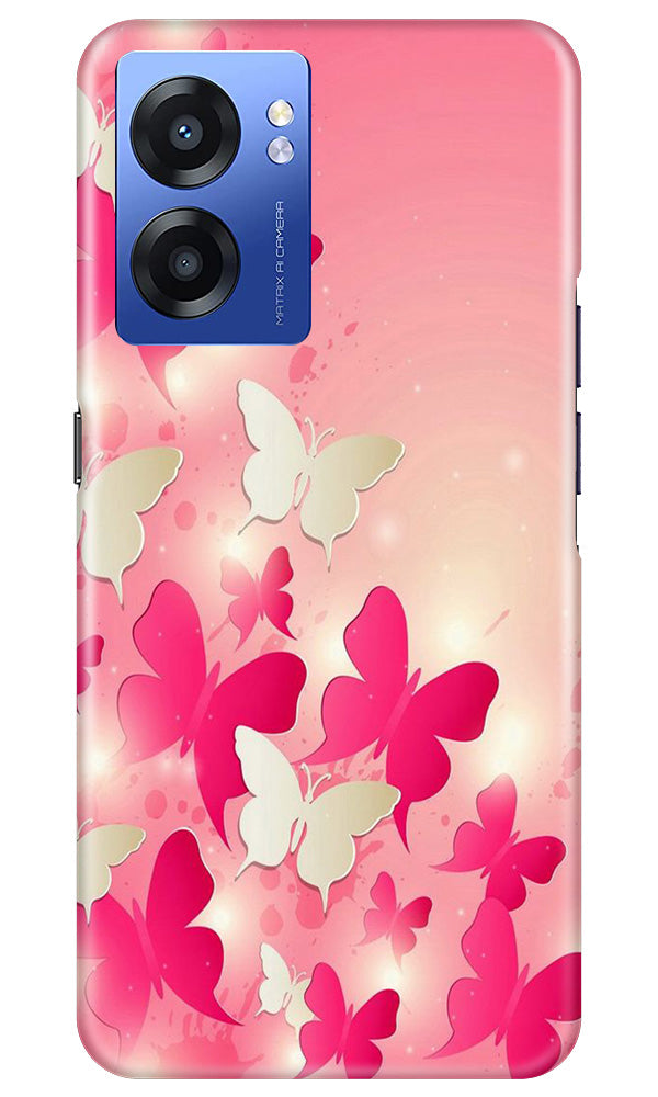 White Pick Butterflies Case for Realme Narzo 50 5G