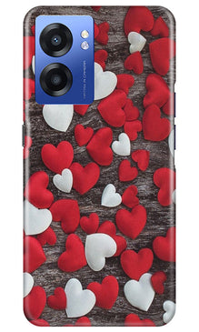 Red White Hearts Mobile Back Case for Realme Narzo 50 5G  (Design - 105)