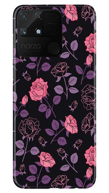 Rose Pattern Mobile Back Case for Realme Narzo 50A (Design - 2)