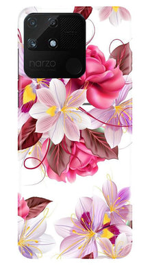 Beautiful flowers Mobile Back Case for Realme Narzo 50A (Design - 23)