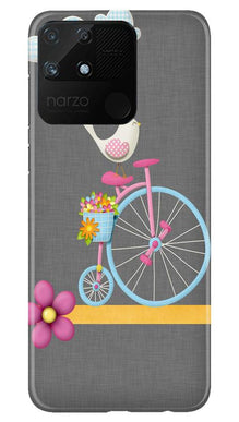 Sparron with cycle Mobile Back Case for Realme Narzo 50A (Design - 34)