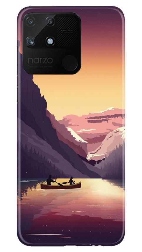 Mountains Boat Case for Realme Narzo 50A (Design - 181)