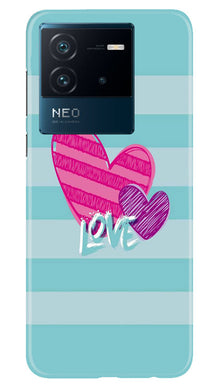 White Heart Mobile Back Case for iQOO Neo 6 5G (Design - 260)