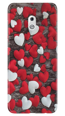 Red White Hearts Mobile Back Case for Nokia 2.1  (Design - 105)