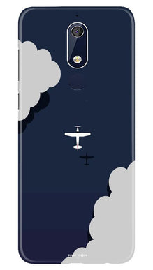 Clouds Plane Mobile Back Case for Nokia 5.1 (Design - 196)