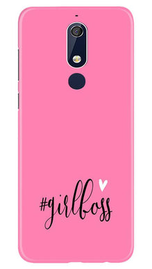 Girl Boss Pink Mobile Back Case for Nokia 5.1 (Design - 269)