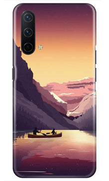 Mountains Boat Mobile Back Case for OnePlus Nord CE 5G (Design - 181)
