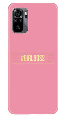 Girl Boss Pink Mobile Back Case for Redmi Note 10 (Design - 263)