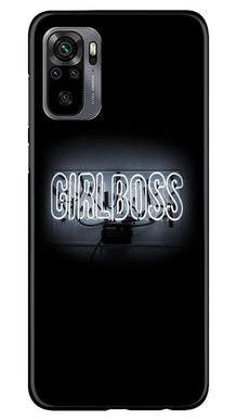 Girl Boss Black Mobile Back Case for Redmi Note 10 (Design - 268)