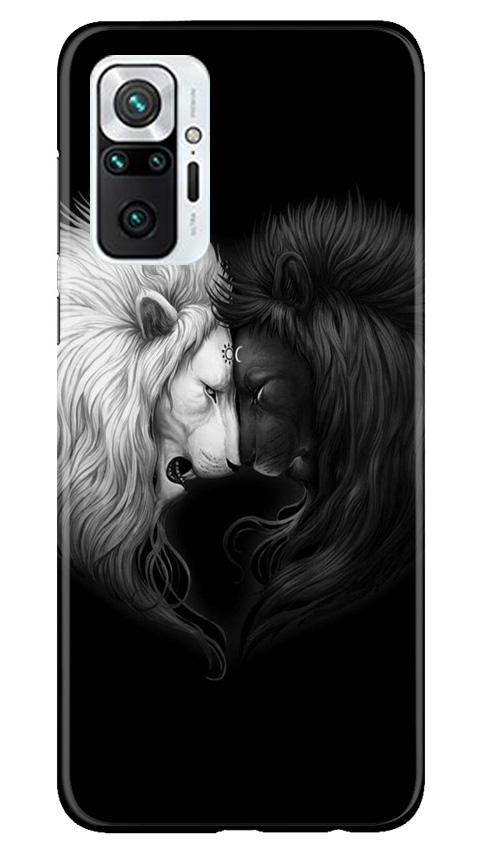 Dark White Lion Case for Redmi Note 10 Pro(Design - 140)
