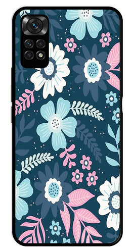Flower Leaves Design Metal Mobile Case for Redmi Note 11s   (Design No -50)
