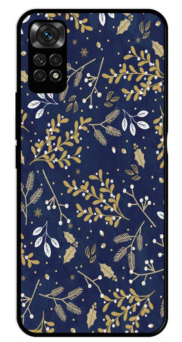 Floral Pattern  Metal Mobile Case for Redmi Note 11s   (Design No -52)