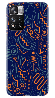 Line Art Baground Mobile Back Case for Redmi Note 11 Pro (Design - 26)