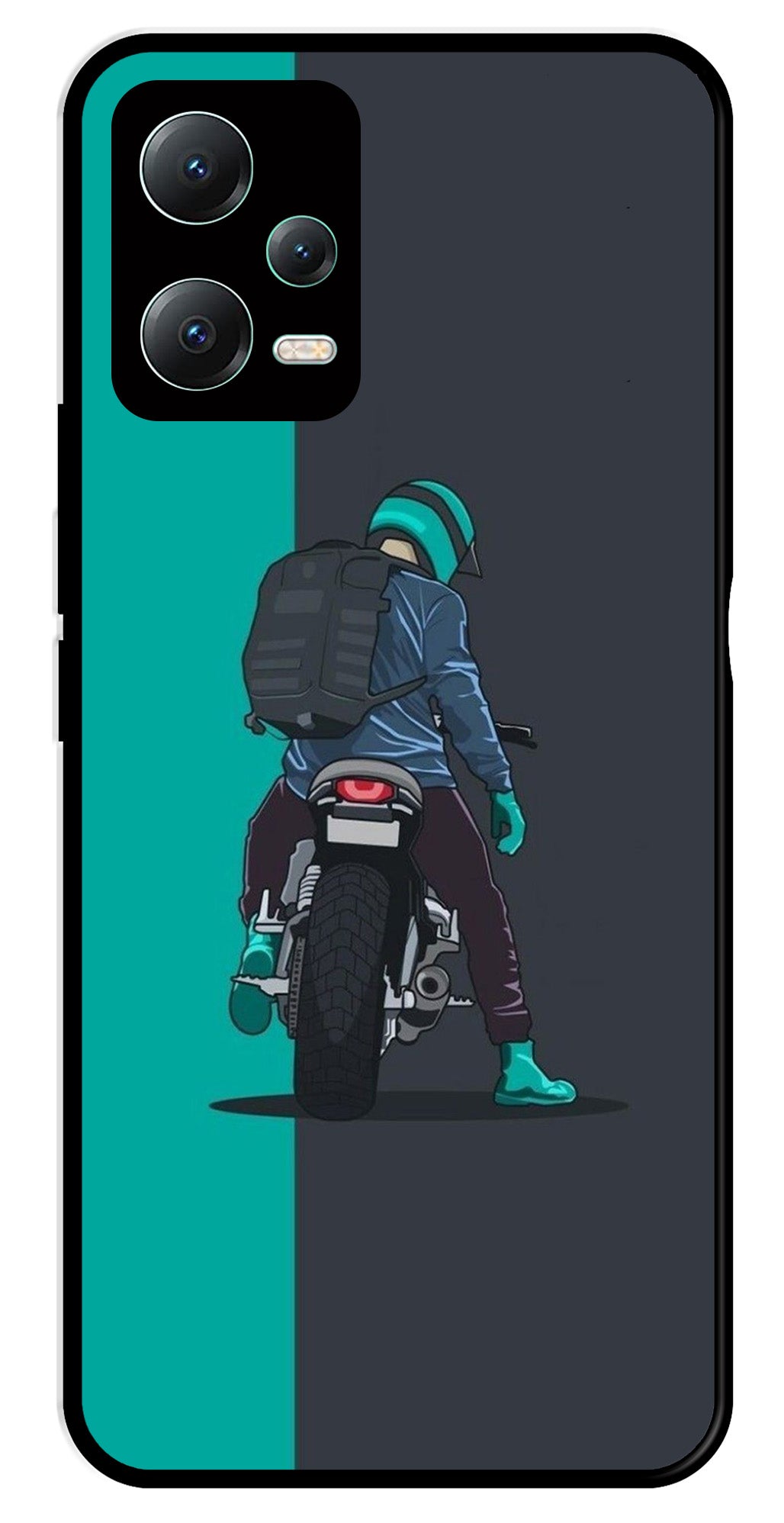 Bike Lover Metal Mobile Case for Poco X5 5G   (Design No -05)