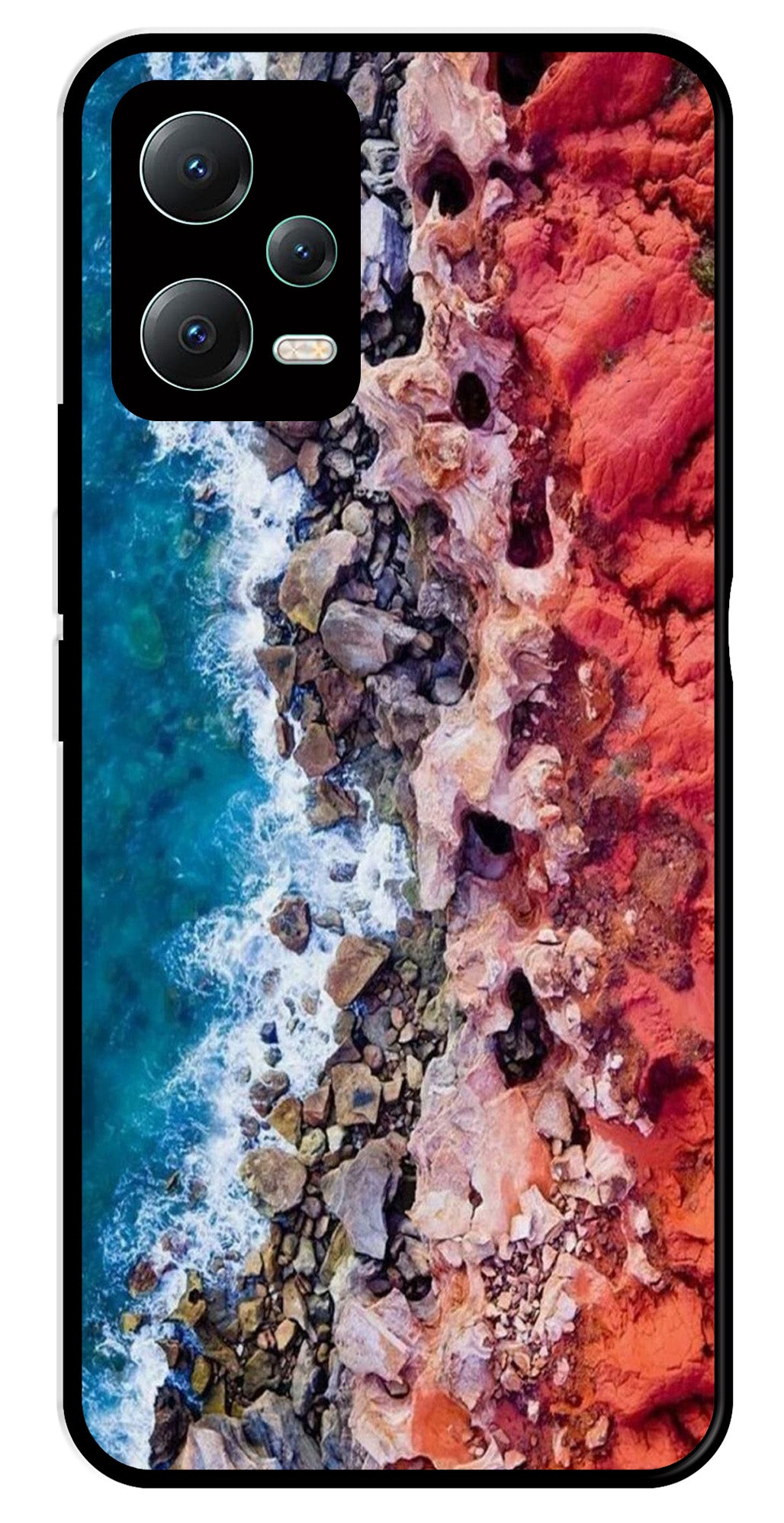 Sea Shore Metal Mobile Case for Poco X5 5G   (Design No -18)