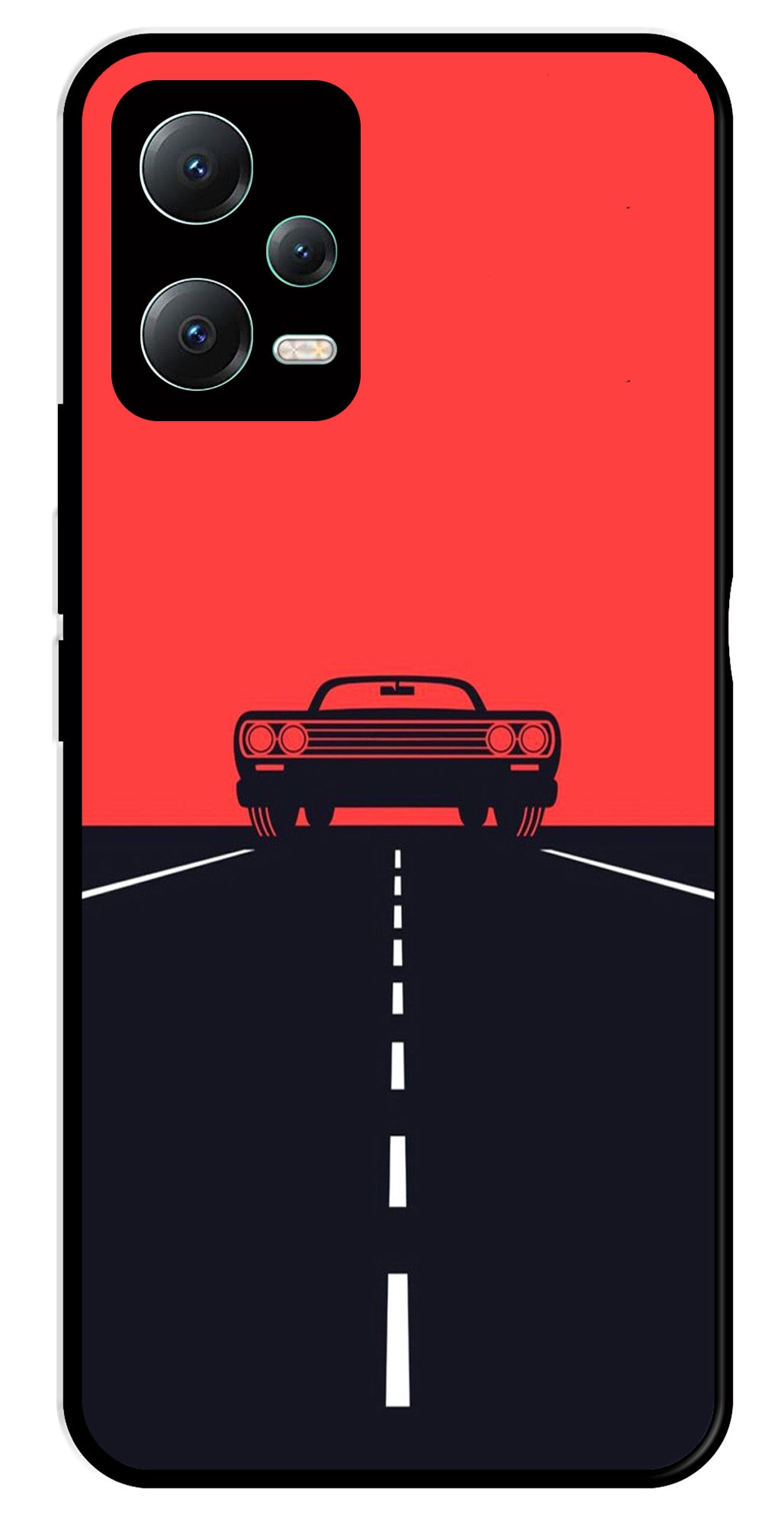 Car Lover Metal Mobile Case for Poco X5 5G   (Design No -21)