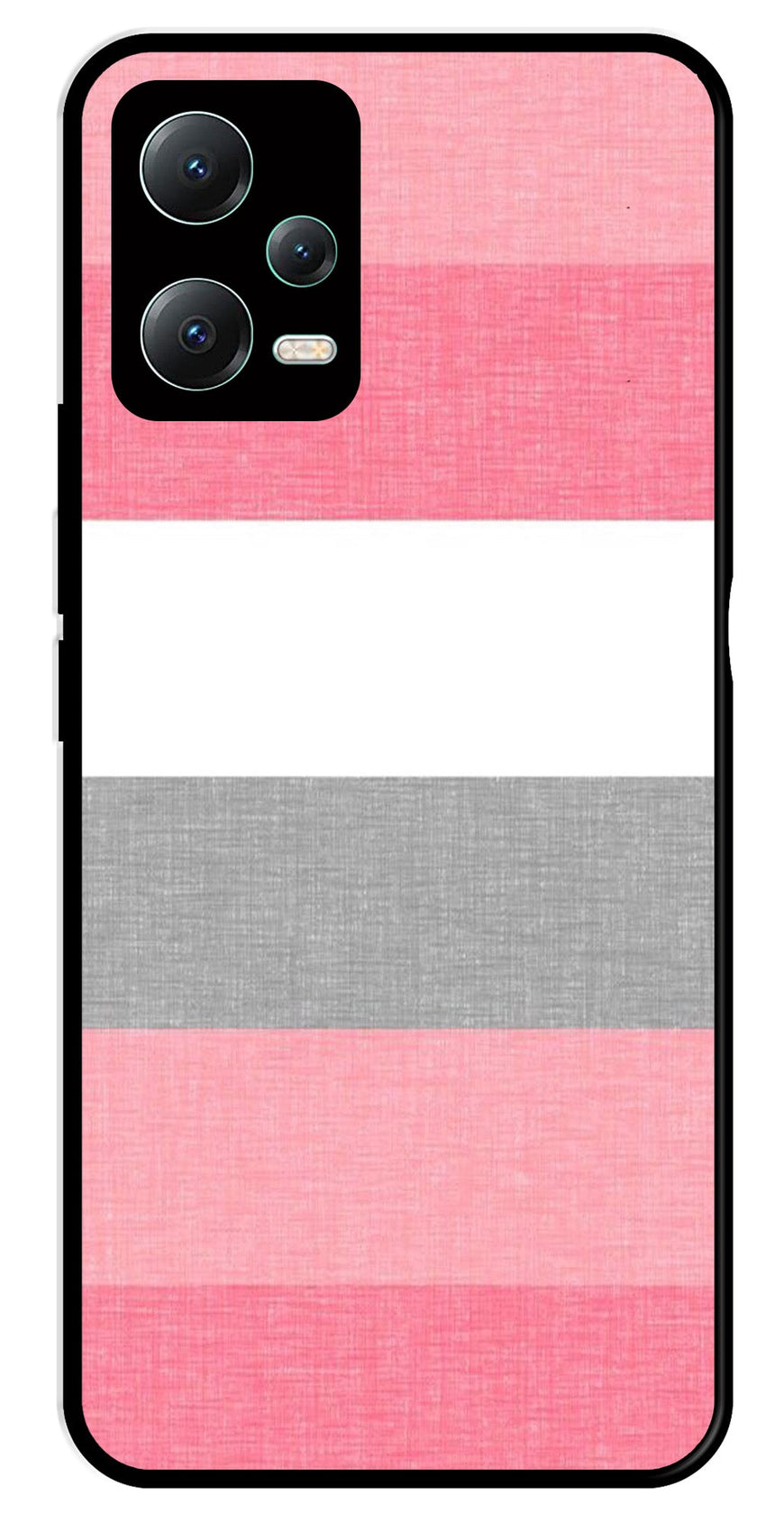 Pink Pattern Metal Mobile Case for Poco X5 5G   (Design No -23)