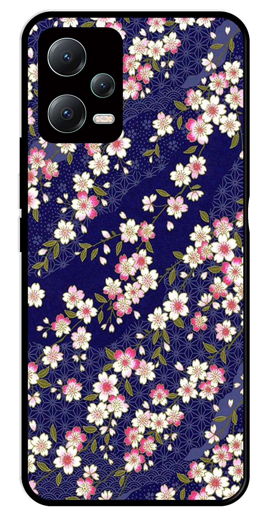 Flower Design Metal Mobile Case for Poco X5 5G   (Design No -25)