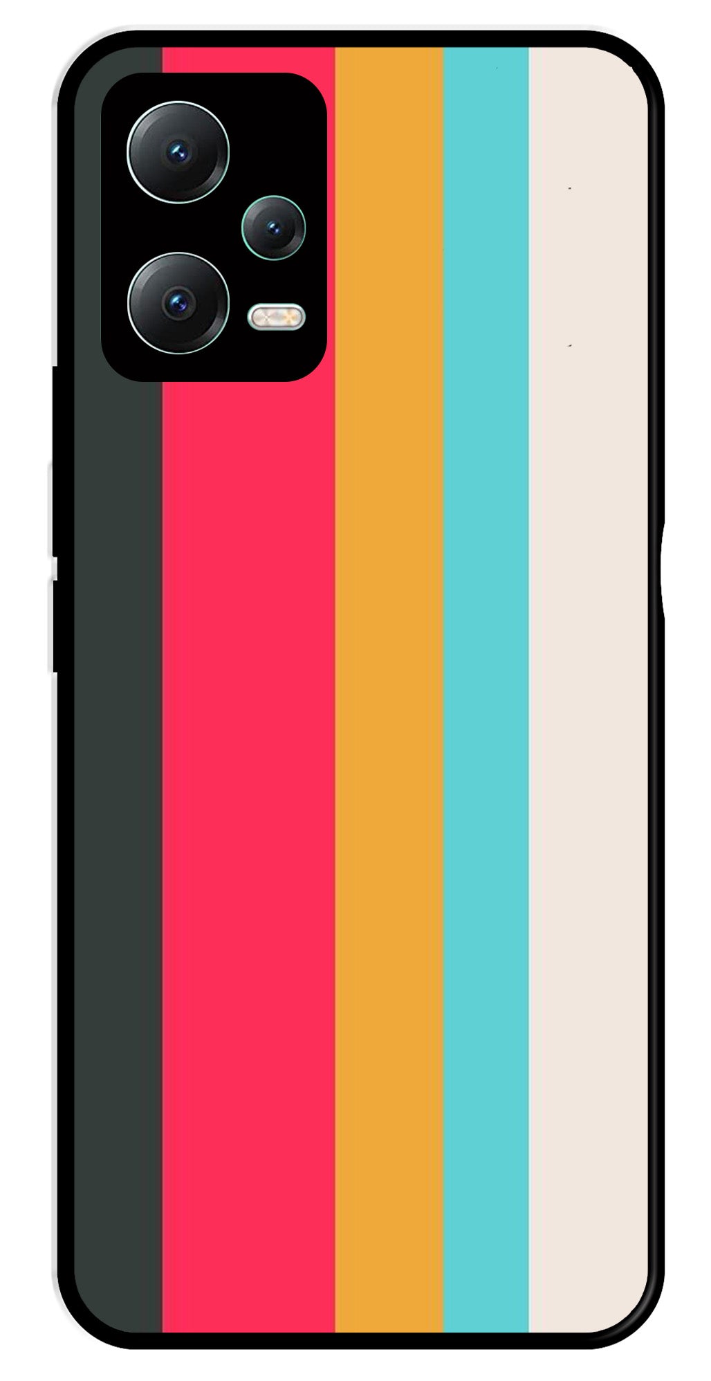 Muted Rainbow Metal Mobile Case for Poco X5 5G   (Design No -31)