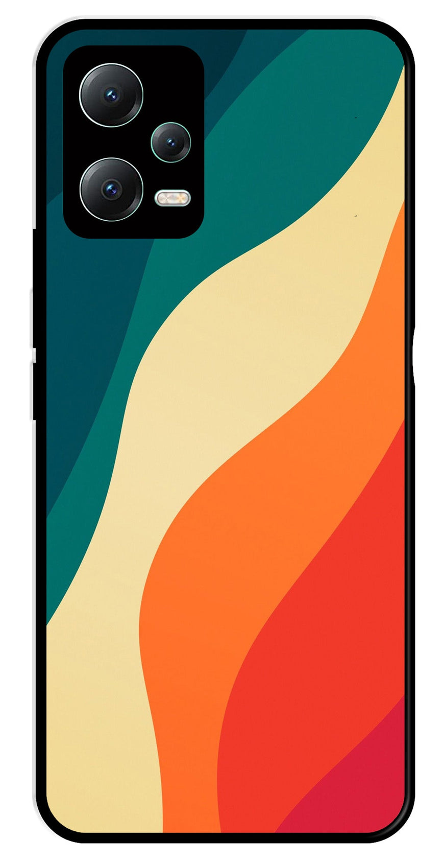 Muted Rainbow Metal Mobile Case for Poco X5 5G   (Design No -39)