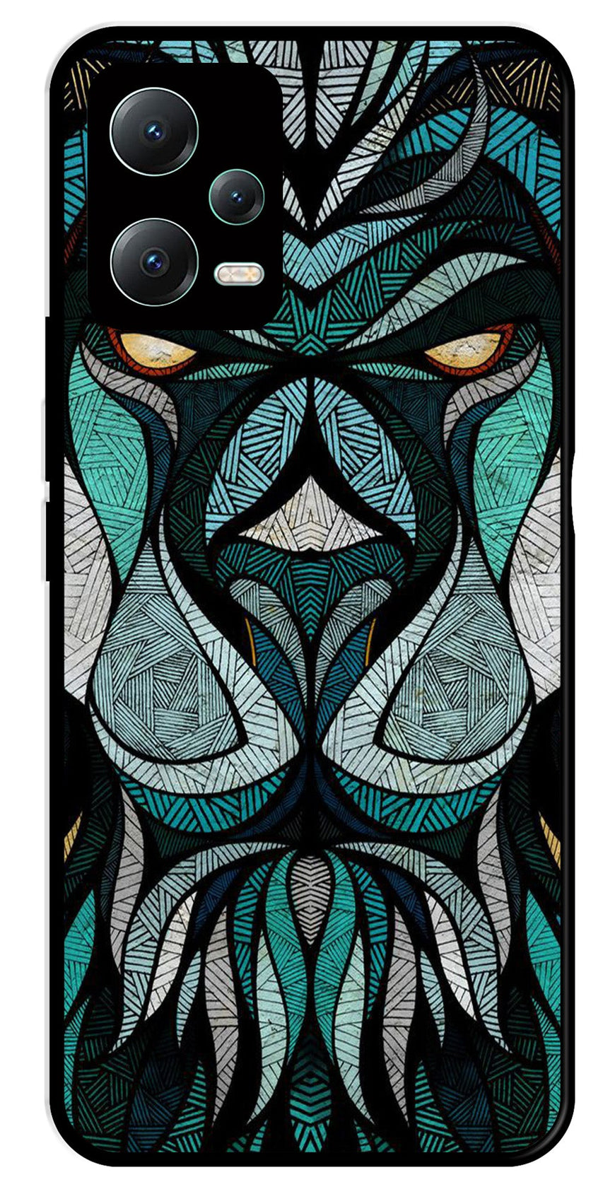 Lion Pattern Metal Mobile Case for Redmi Note 12 Pro Plus 5G   (Design No -40)