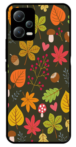 Leaves Design Metal Mobile Case for Redmi Note 12 Pro 5G   (Design No -51)