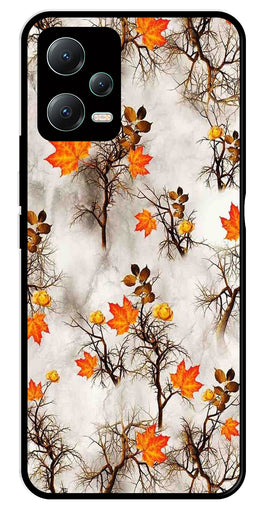 Autumn leaves Metal Mobile Case for Redmi Note 12 Pro 5G   (Design No -55)