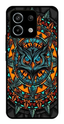 Owl Pattern Metal Mobile Case for Redmi Note 13 Pro 5G