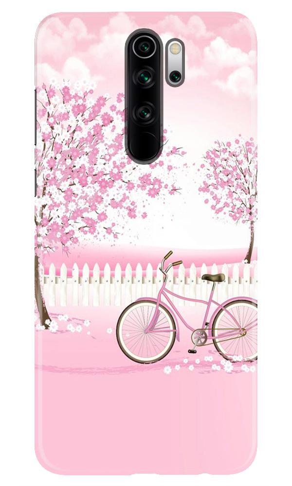 Pink Flowers Cycle Case for Xiaomi Redmi Note 8 Pro  (Design - 102)