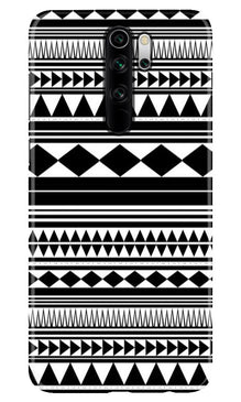Black white Pattern Mobile Back Case for Xiaomi Redmi 9 Prime (Design - 5)