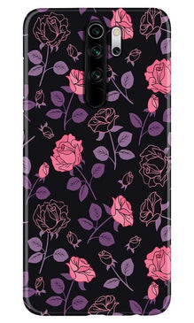 Rose Black Background Mobile Back Case for Xiaomi Redmi 9 Prime (Design - 27)