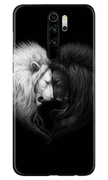 Dark White Lion Mobile Back Case for Poco M2  (Design - 140)