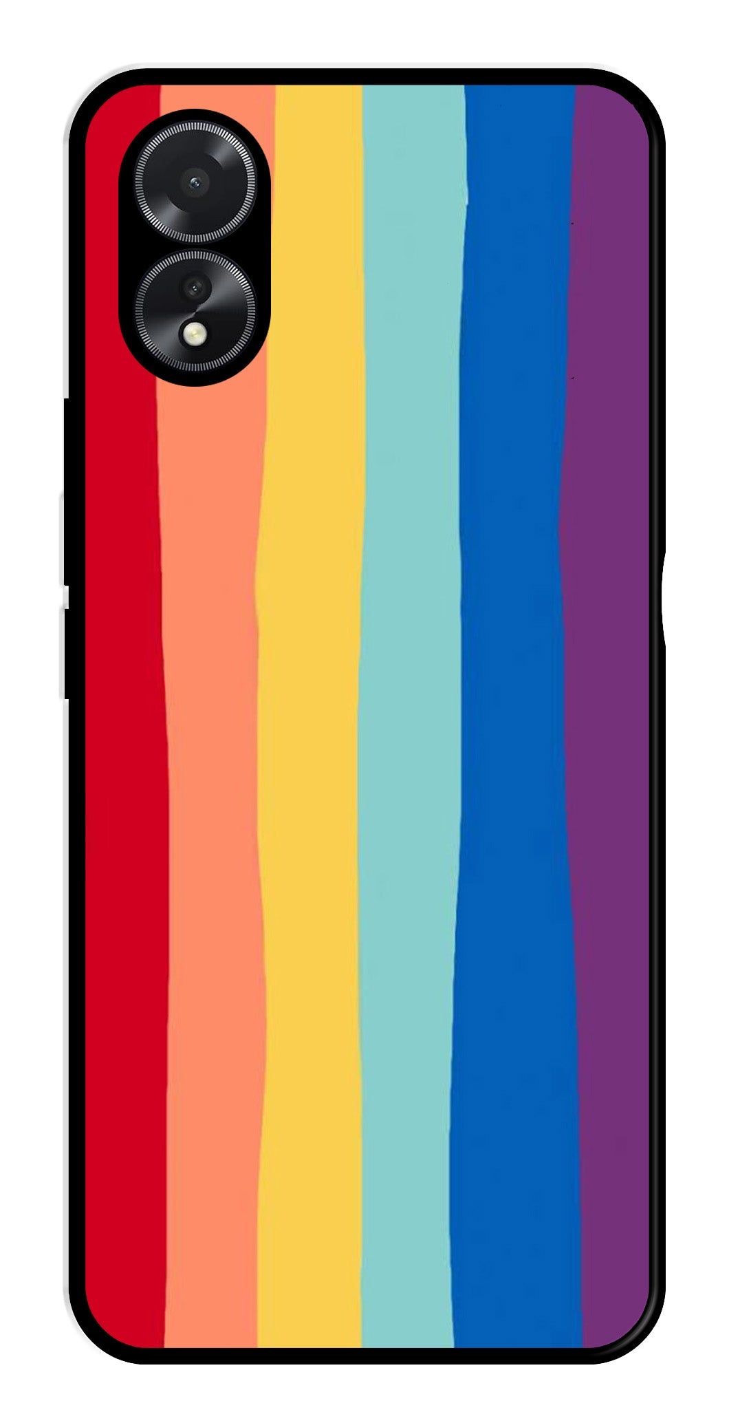 Rainbow MultiColor Metal Mobile Case for Oppo A38    (Design No -03)