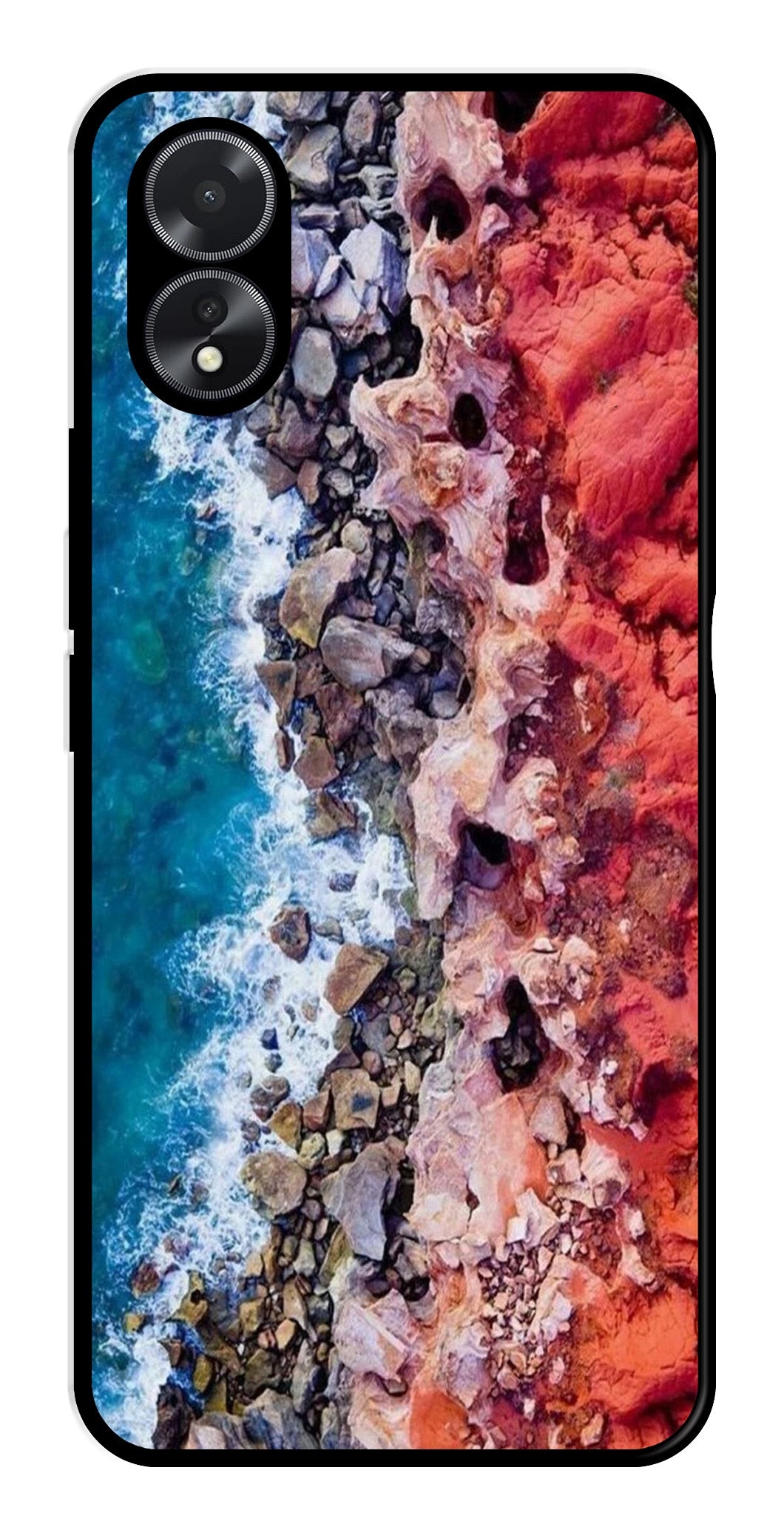 Sea Shore Metal Mobile Case for Oppo A38    (Design No -18)