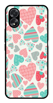 Hearts Pattern Metal Mobile Case for Oppo A38