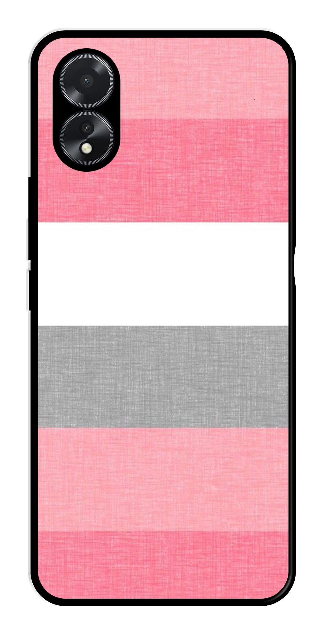 Pink Pattern Metal Mobile Case for Oppo A38    (Design No -23)