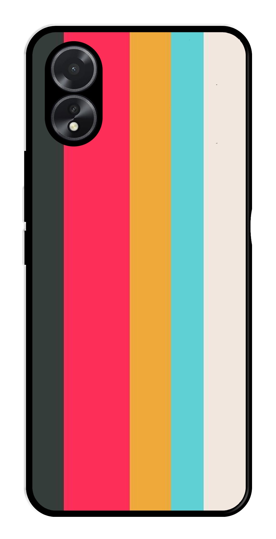 Muted Rainbow Metal Mobile Case for Oppo A38    (Design No -31)