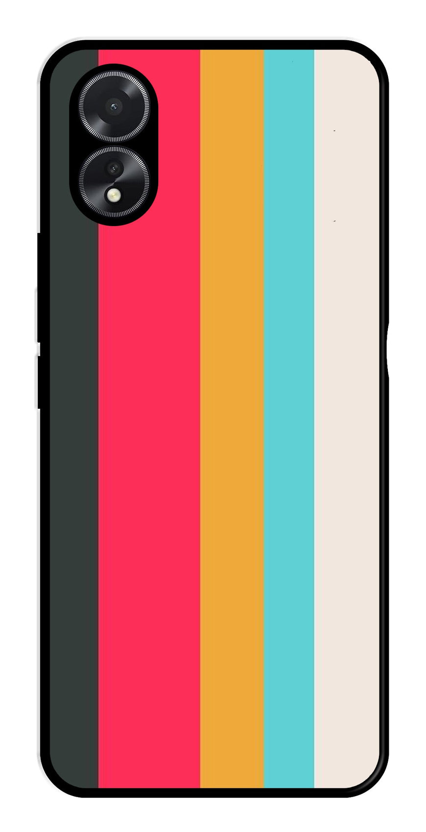 Muted Rainbow Metal Mobile Case for Oppo A18   (Design No -31)