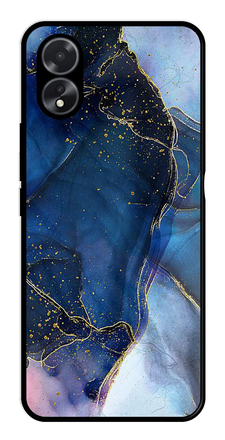 Blue Marble Metal Mobile Case for Oppo A18   (Design No -34)