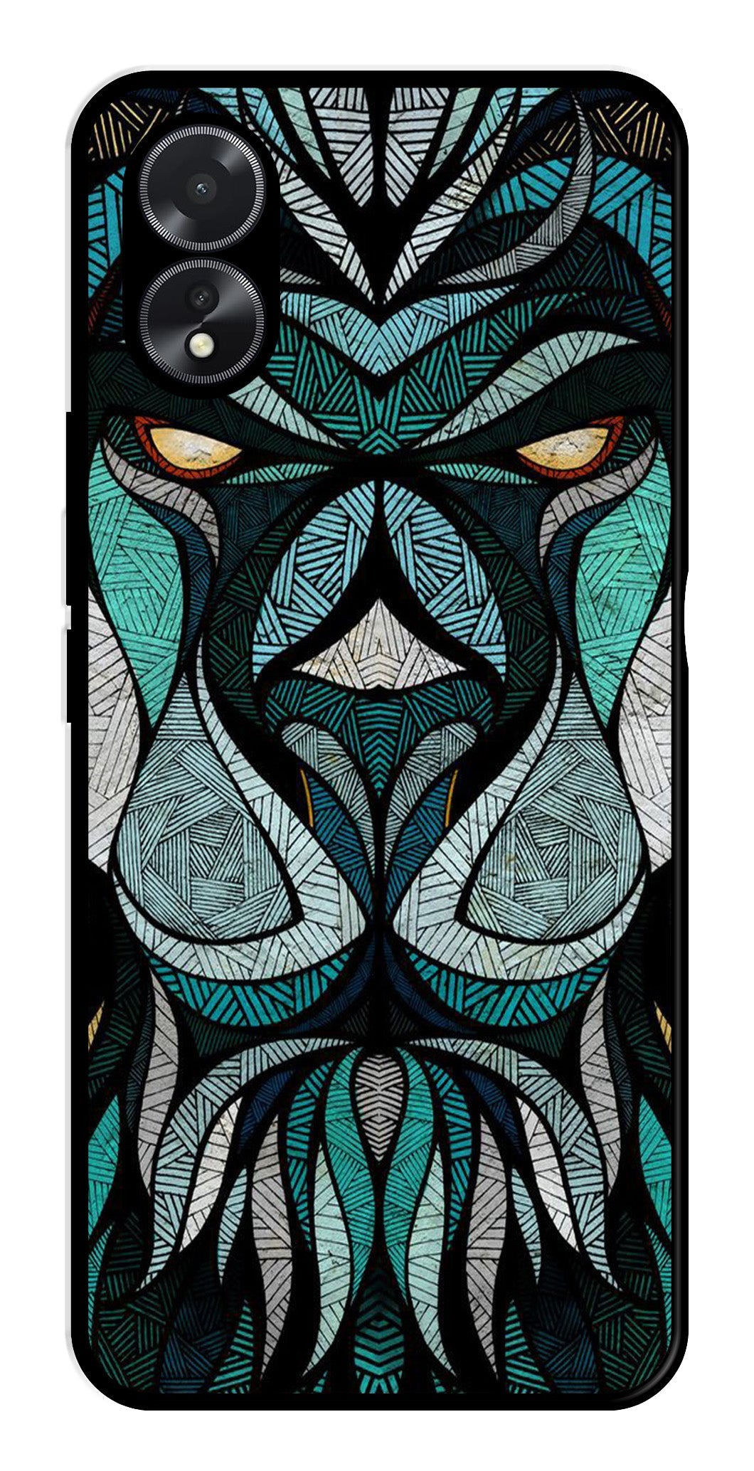 Lion Pattern Metal Mobile Case for Oppo A38    (Design No -40)