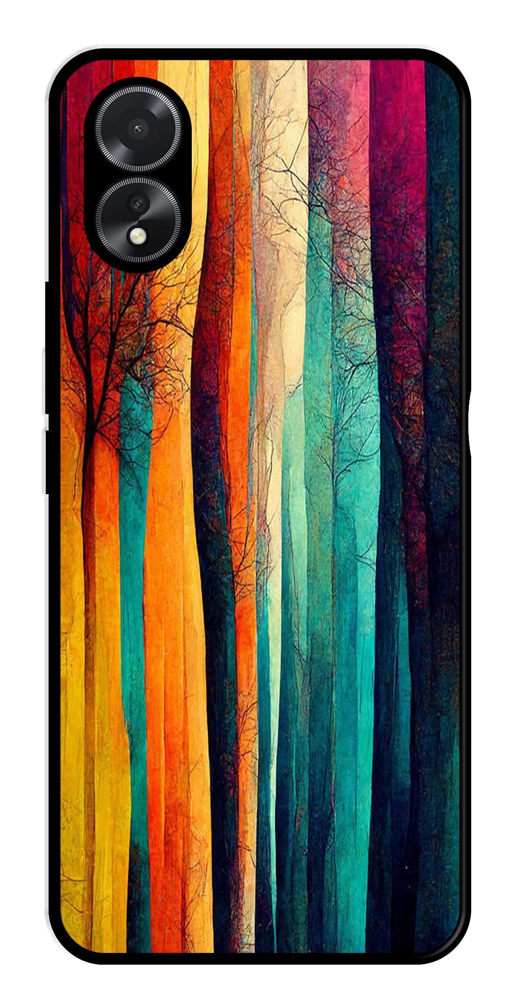 Modern Art Colorful Metal Mobile Case for Oppo A38    (Design No -47)