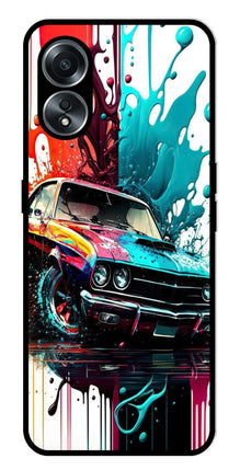 Vintage Car Metal Mobile Case for Oppo A58 4G