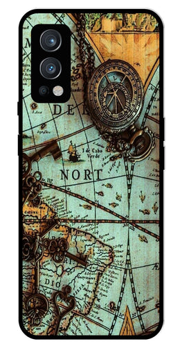 Map Design Metal Mobile Case for OnePlus Nord 2 5G