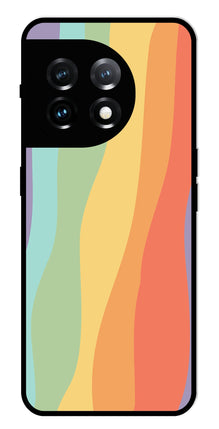 Muted Rainbow Metal Mobile Case for OnePlus 11 5G Metal Case