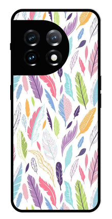Colorful Feathers Metal Mobile Case for OnePlus 11 5G Metal Case