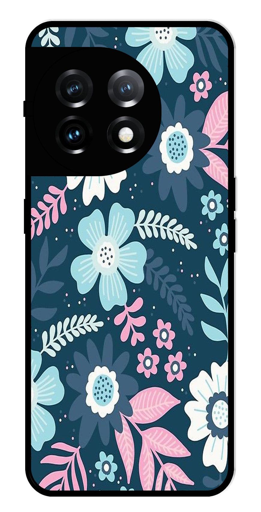 Flower Leaves Design Metal Mobile Case for OnePlus 11R 5G Metal Case