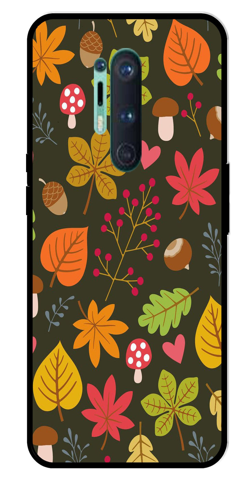 Leaves Design Metal Mobile Case for OnePlus 8 Pro